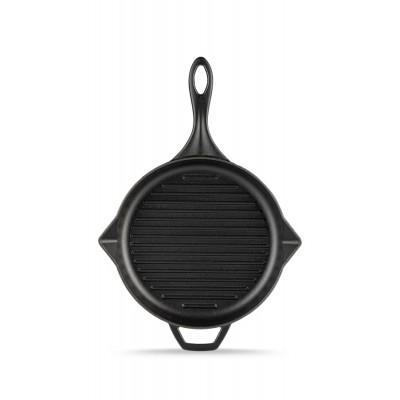 Patelnia grillowa żeliwna emaliowana Hosse, Black Onyx, Ф24cm - Patelnia żeliwna