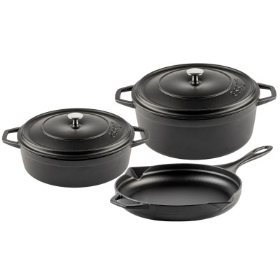 Zestaw żeliwny z 3 części Hosse, Black Onyx - Zestaw żeliwny