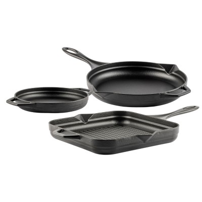 Zestaw żeliwny z 3 części Hosse, Black Onyx - Zestaw żeliwny