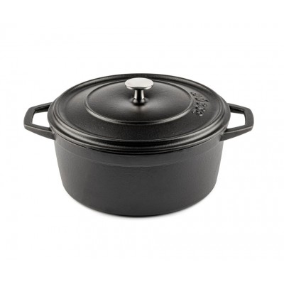 Głęboki garnek żeliwny Hosse, Black Onyx, Ф24 - Garnek żeliwny