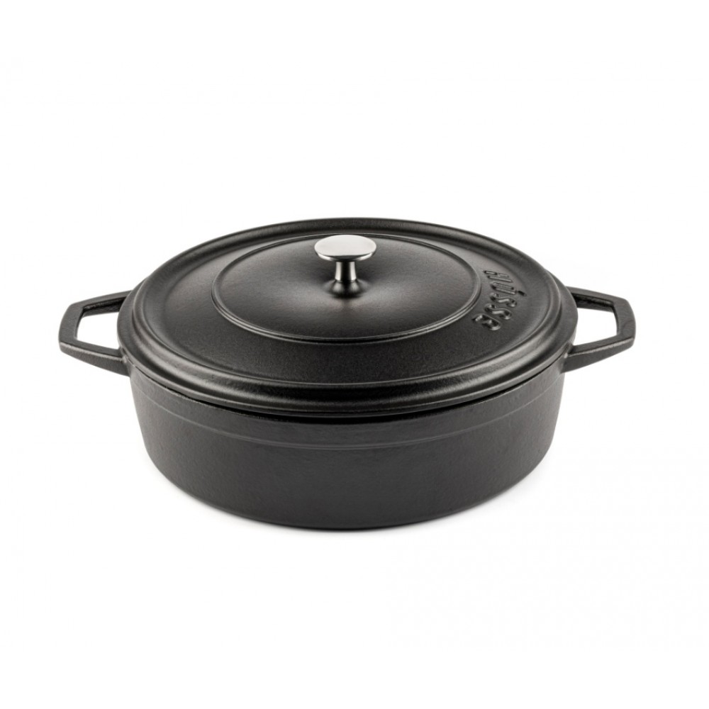 Płytki garnek żeliwny Hosse, Black Onyx, Ф26