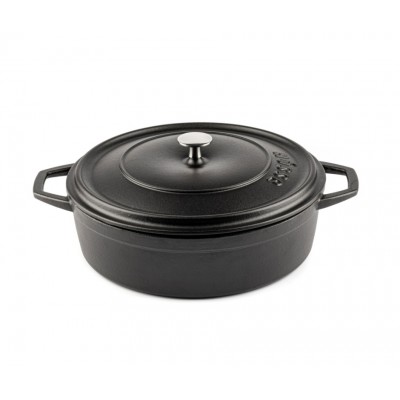 Płytki garnek żeliwny Hosse, Black Onyx, Ф26 - Garnek żeliwny