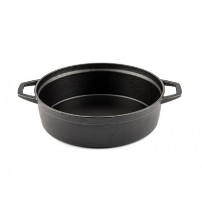 Płytki garnek żeliwny Hosse, Black Onyx, Ф26 - Garnek żeliwny