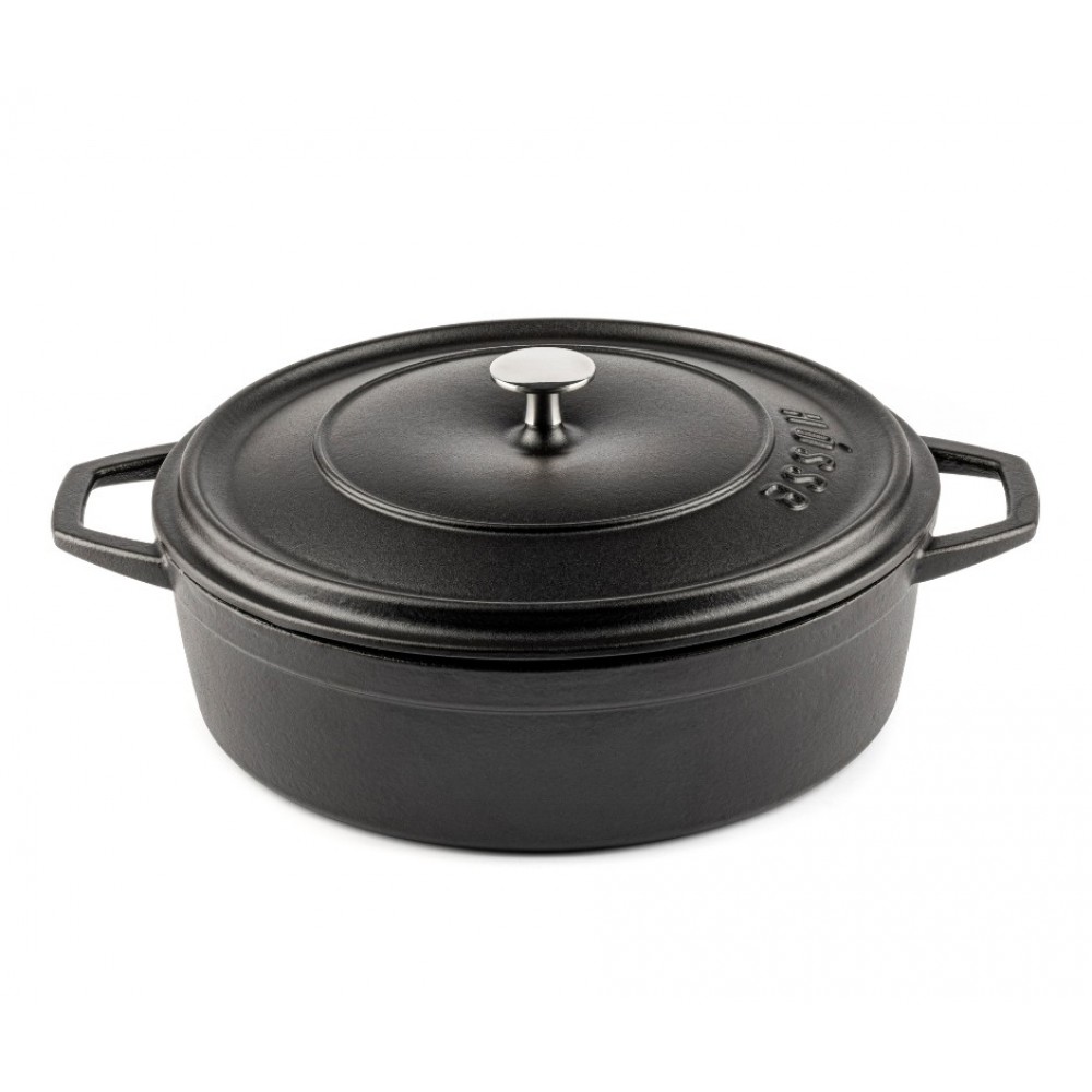 Płytki garnek żeliwny Hosse, Black Onyx, Ф28