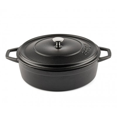 Płytki garnek żeliwny Hosse, Black Onyx, Ф28 - Garnek żeliwny