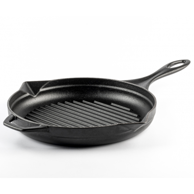 Patelnia grillowa żeliwna emaliowana Hosse, Black Onyx, Ф28cm - Patelnia żeliwna