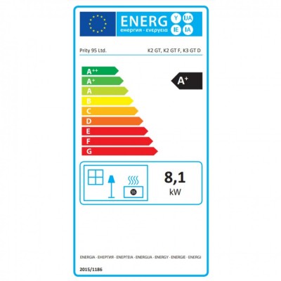Piec na drewno K3 GT D Czarny, 8.1 kW - Piece na drewno
