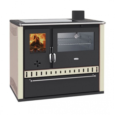 Kuchenka na drewno Prity GT, ze stalowym piekarnikiem, płytą ceramiczną i szufladą, 15 kW - Porównanie produktów
