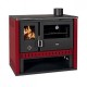 Kuchenka na drewno Prity GT Czerwony, 15 kW | Piece na drewno z piekarnikiem | Piece na drewno |
