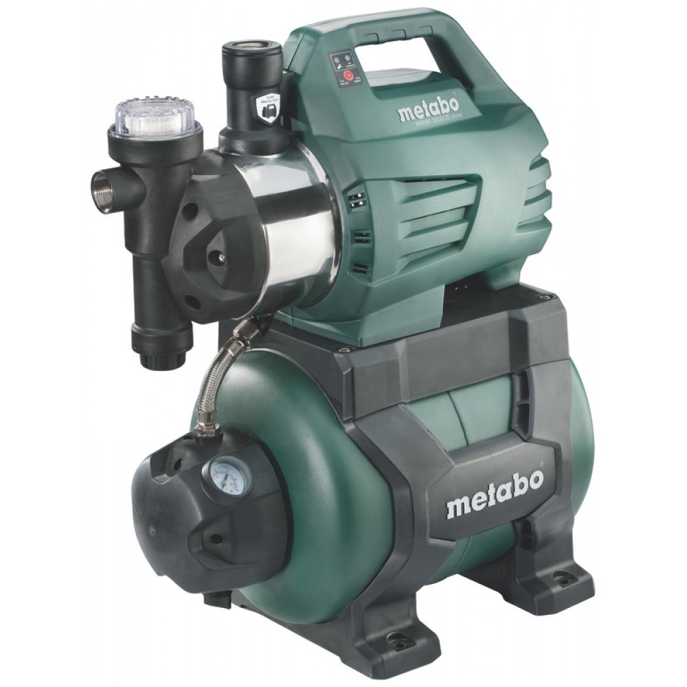 Pompa hydroforowa jednofazowa METABO HWWI 3500/25 INOX, moc 1100 W, przepływ 3500 l/h, pojemność zbiornika 24 l, wysokość podnoszenia 45 m | Pompa wodna | Ogrzewanie Centralne |