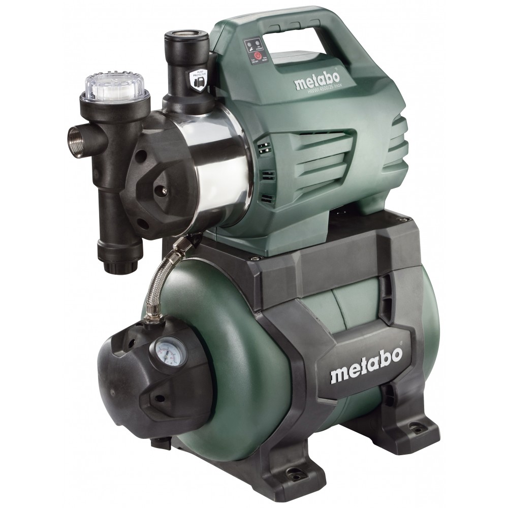 Pompa hydroforowa jednofazowa METABO HWWI 4500/25 Inox, moc 1300 W, wydajność 4500 l/h, wysokość podnoszenia 48 m, pojemność zbiornika 24 L | Pompa wodna | Ogrzewanie Centralne |