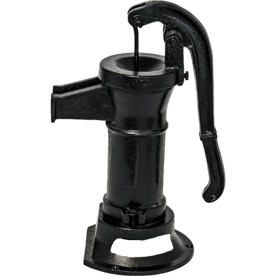 Pompa wodna ręczna Hydro-Fix, czarna, krótka – długość 390 mm, żeliwna, rozmiar 1 1/4″ - Pompka ręczna do wody