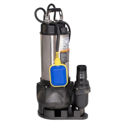 Pompa odwadniająca Electromash WQ 1100 professional z pływakiem zewnętrznym i obudową ze stali nierdzewnej, moc 1,1 kW, wydajność 24 000 l/h, wysokość podnoszenia 10 m, wylot 2″ - Ogrzewanie Centralne