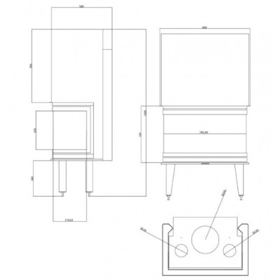 Kominek na drewno Velmora Fire ATS AIR PANORAMA 800, 16.04kW - Velmora Fire