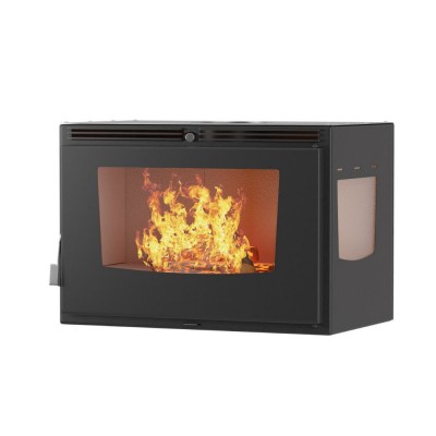 Kominek na drewno Velmora Fire ATS INSERT CORNER AIR 700, z wentylatorem i kanałami powietrznymi, prawy, 11.84kW - Velmora Fire