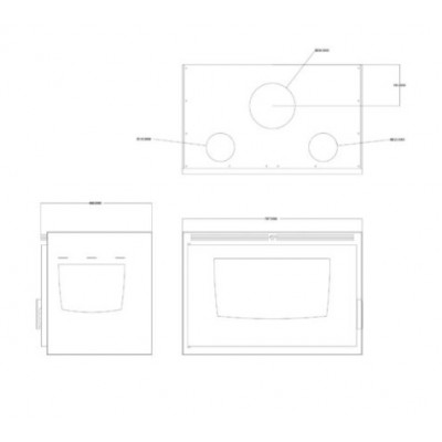 Kominek na drewno Velmora Fire ATS INSERT CORNER AIR 800 z wentylatorem i kanałami powietrznymi, prawy, 13.73kW - Velmora Fire