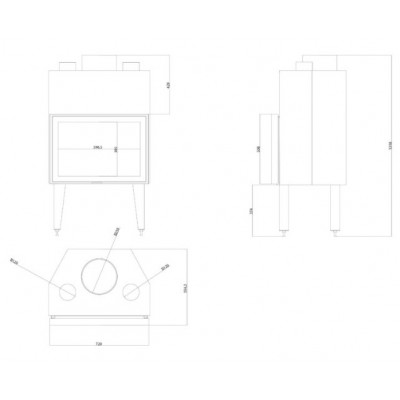 Kominek na drewno Velmora Fire ATS STABLE AIR 700, z kanałami powietrznymi, 14.8kW - Velmora Fire