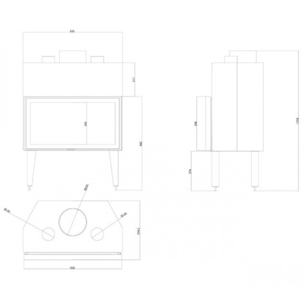 Wkład kominkowy na drewno Balkan Energy ATS STABLE AIR 900, z kanałami powietrznymi, 19.59kW | Nowoczesne kominki | Kominki |