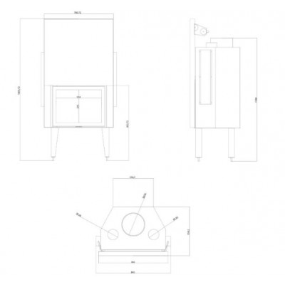 Wkład kominkowy na drewno Velmora Fire ATS STRAIGHT AIR 700, z kanałami powietrznymi, 14.89kW - Porównanie produktów