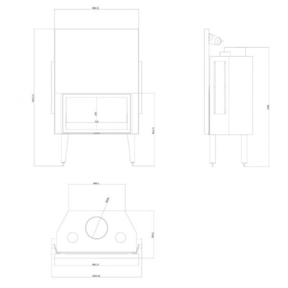 Wkład kominkowy na drewno Balkan Energy ATS STRAIGHT AIR 900, z kanałami powietrznymi, 19.95kW | Nowoczesne kominki | Kominki |