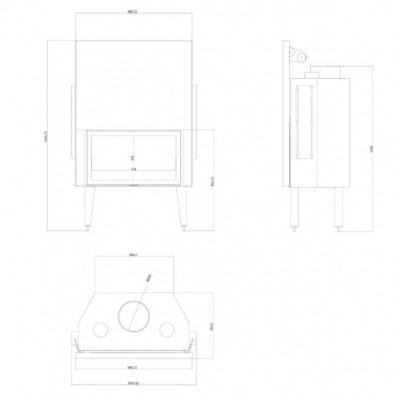 Wkład kominkowy na drewno Velmora Fire ATS STRAIGHT AIR 900, z kanałami powietrznymi, 19.95kW - Porównanie produktów