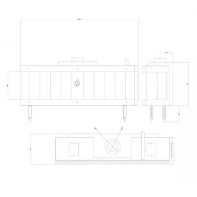Kominki gazowe Balkan Energy GAS CORNER 150, 13kW - Wkład kominkowy gazowy