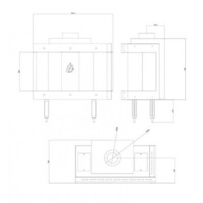 Kominki gazowe Balkan Energy GAS CORNER 70, 7.8kW - Wkład kominkowy gazowy