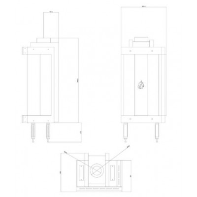 Kominki gazowe Balkan Energy GAS STANDING CORNER, 3.9kW - 6.0kW - Wkład kominkowy gazowy