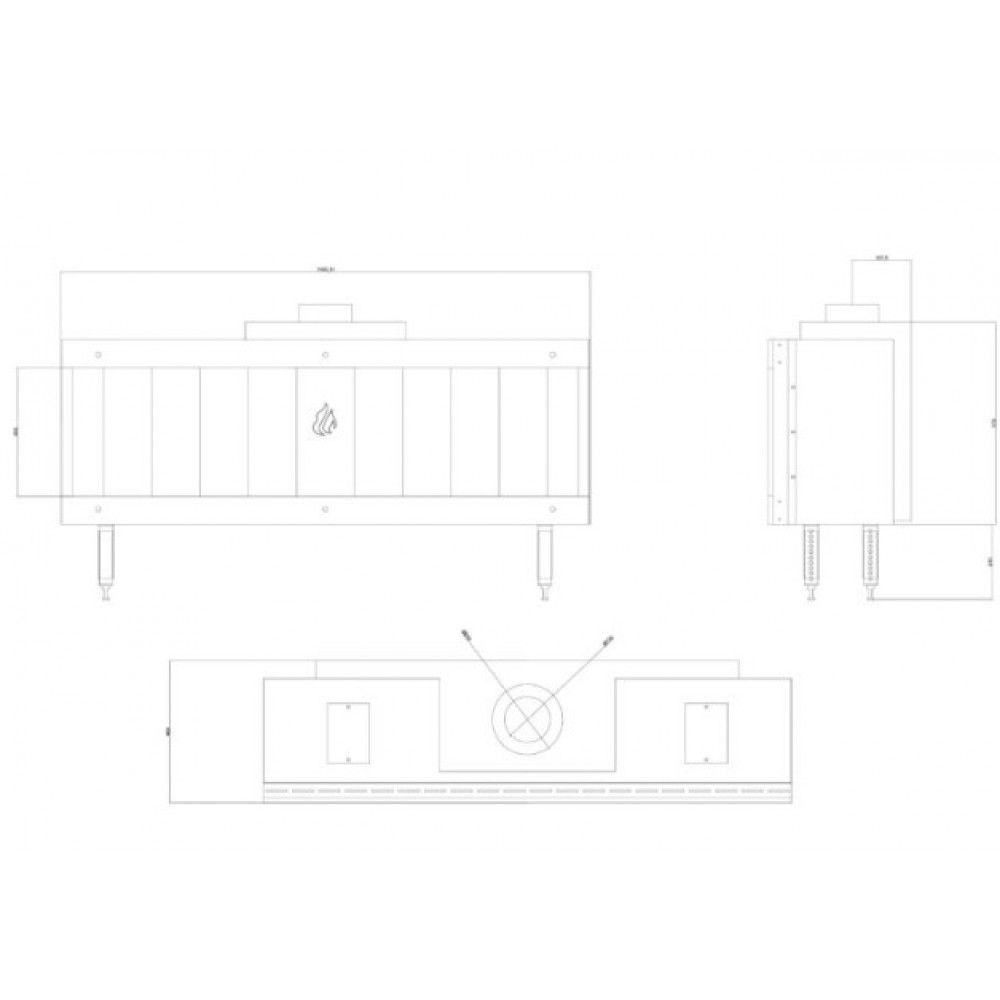 Kominki gazowe Balkan Energy GAS STRAIGHT 150, 13kW | Wkład kominkowy gazowy | Kominki |
