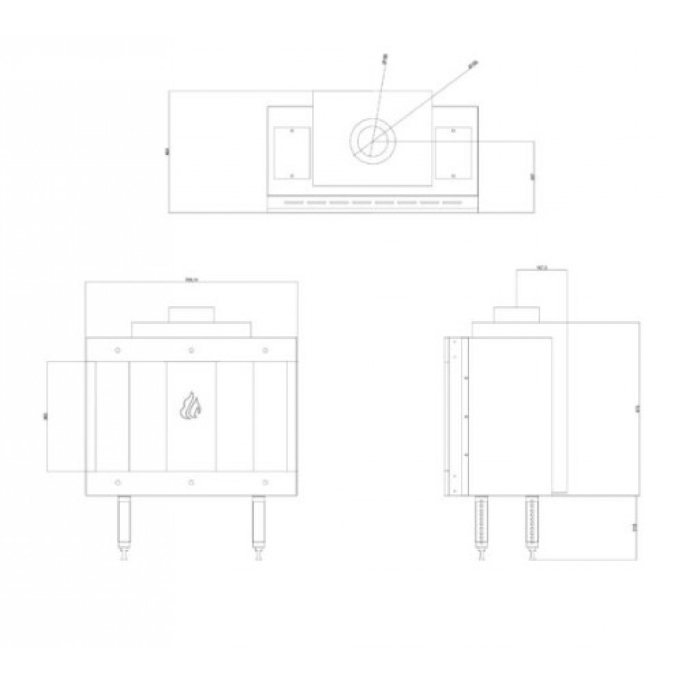 Kominek gazowy Balkan Energy GAS STRAIGHT 70, 7.8kW | Wkład kominkowy gazowy | Kominki |
