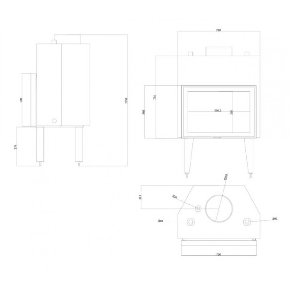 Kominek na drewno z płaszczem wodnym Balkan Energy ATS STABLE HYDRO 700, 24.56kW | Wkłady Kominkowe | Kominki |