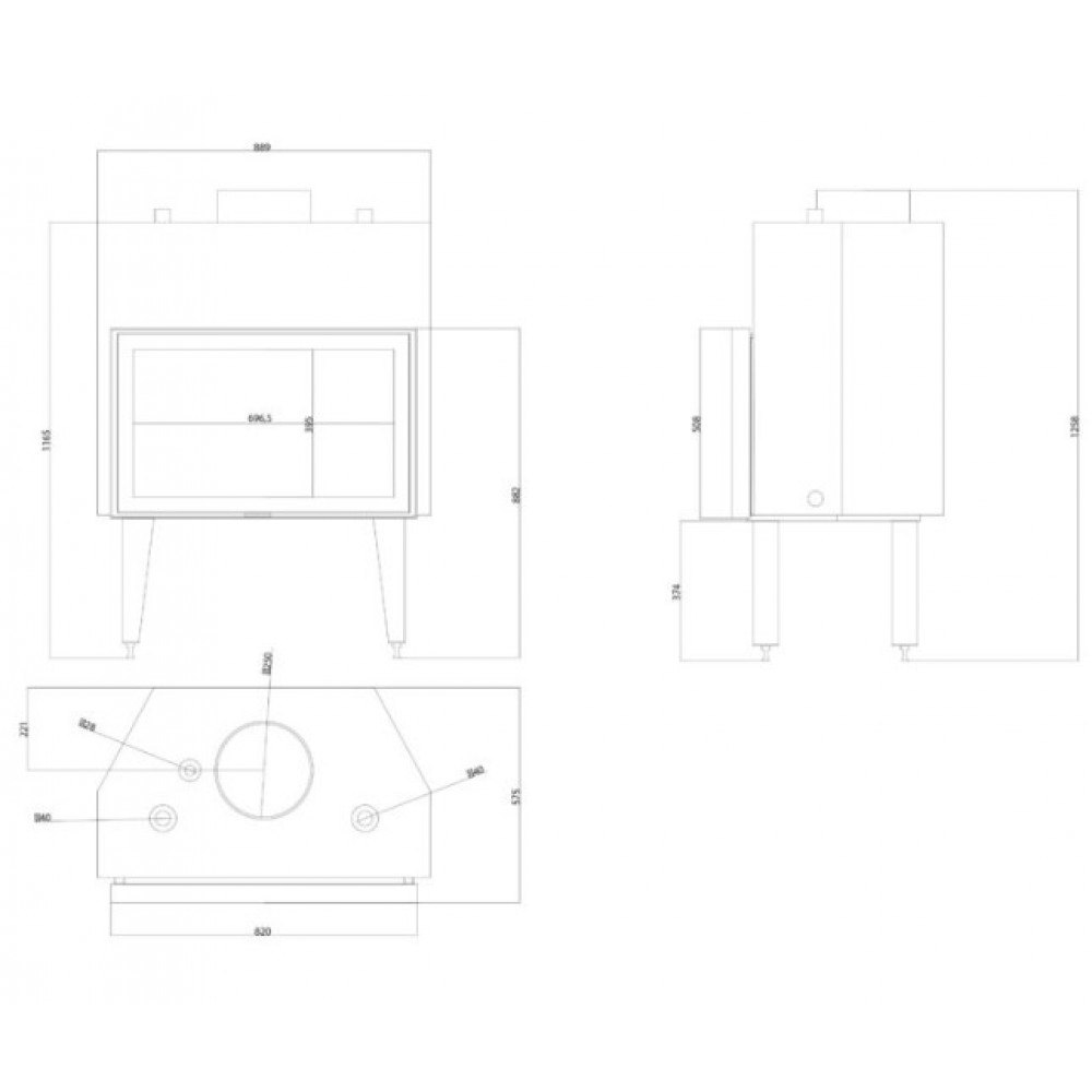 Kominek na drewno z płaszczem wodnym Balkan Energy ATS STABLE HYDRO 800, 30.79kW | Wkłady Kominkowe | Kominki |