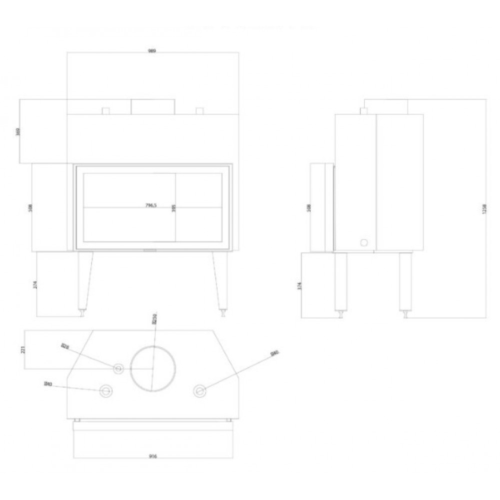 Kominek na drewno z płaszczem wodnym Balkan Energy ATS STABLE HYDRO 900, 32.2kW | Wkłady Kominkowe | Kominki |