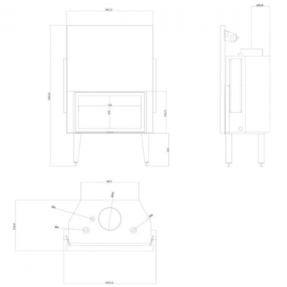 Kominek na drewno z płaszczem wodnym Balkan Energy ATS STRAIGHT HYDRO 900, 32.2kW | Wkłady Kominkowe | Kominki |