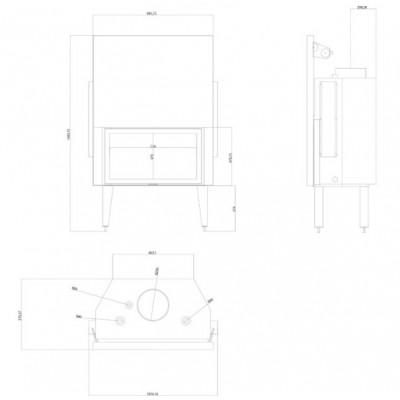 Kominek na drewno z płaszczem wodnym Velmora Fire ATS STRAIGHT HYDRO 900, 32.2kW - Velmora Fire