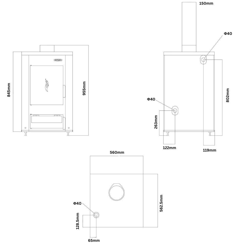 Kocioł na drewno do centralnego ogrzewania Balkan Energy ATS HYDRO, 20 kW | Kotły na drewno |  |