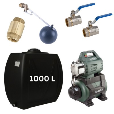 Zestaw „Woda pitna 1000L” ze zbiornikiem na wodę Narrow Mavil (czarny) i pompą hydroforową Metabo. - Porównanie produktów