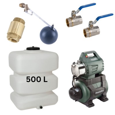 Zestaw „Woda pitna 500L” ze zbiornikiem na wodę Mavil (biały, prostokątny) i pompą hydroforową Metabo - Porównanie produktów