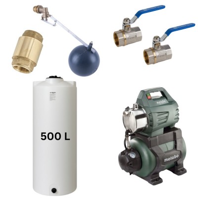 Zestaw „Woda pitna 500L” ze zbiornikiem na wodę Mavil (biały, cylindryczny) i pompą hydroforową Metabo - Porównanie produktów