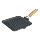 Patelnia grillowa żeliwna ze składanym drewnianym uchwytem, 28x28 cm |  |  |