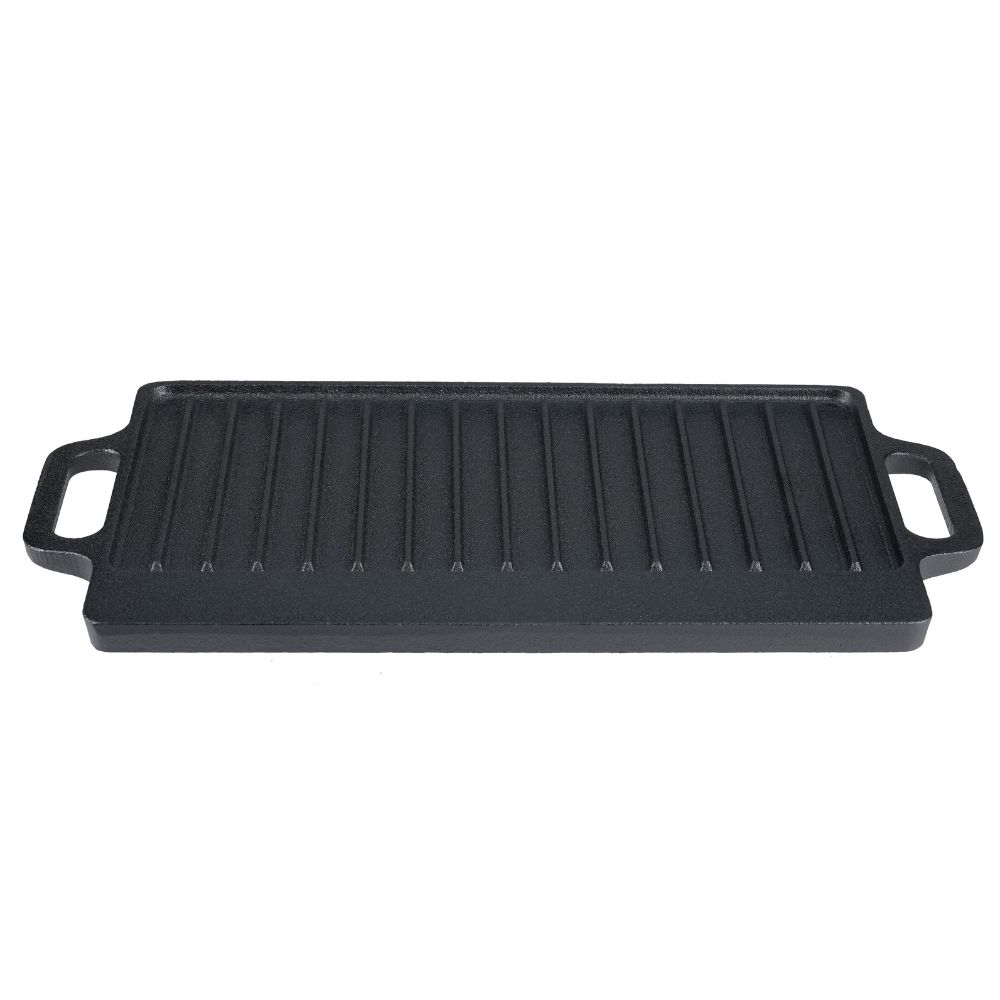 Dwustronna żeliwna płyta grillowa, 38x23 cm |  |  |