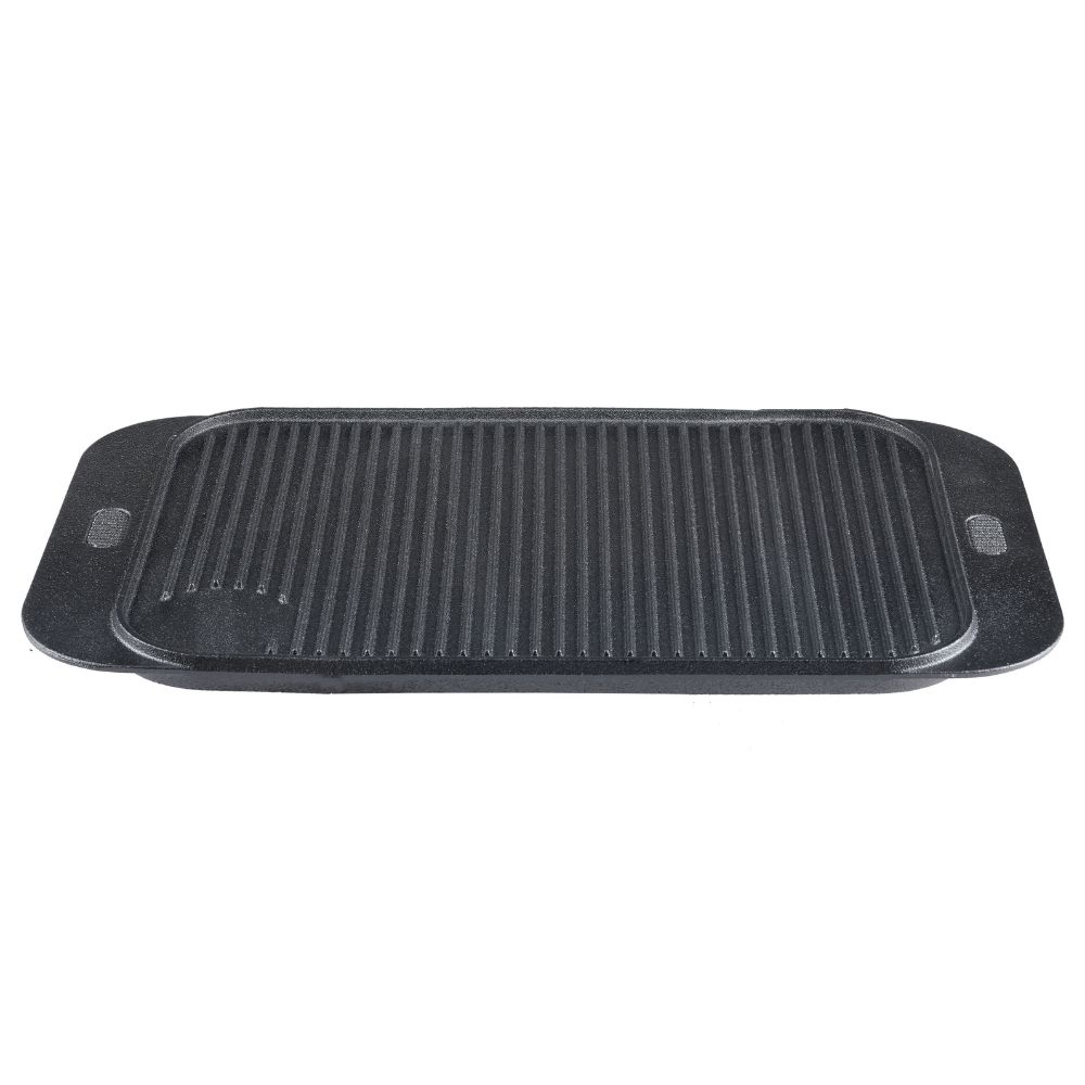 Dwustronna żeliwna płyta grillowa, 48x26 cm |  |  |