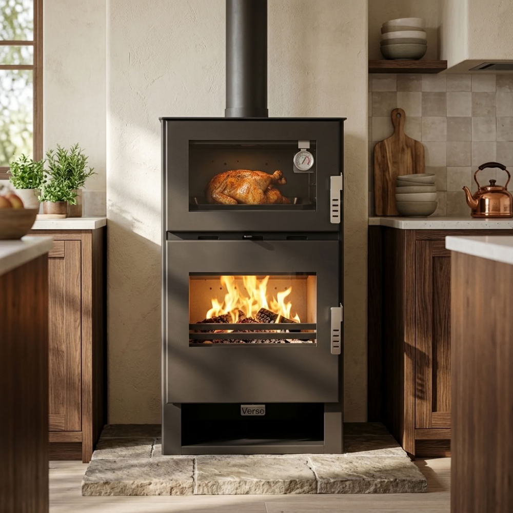 Piec z piekarnikiem na drewno Verso F, 9 kW | Bezpośrednie piece na drewno | Piece na drewno |