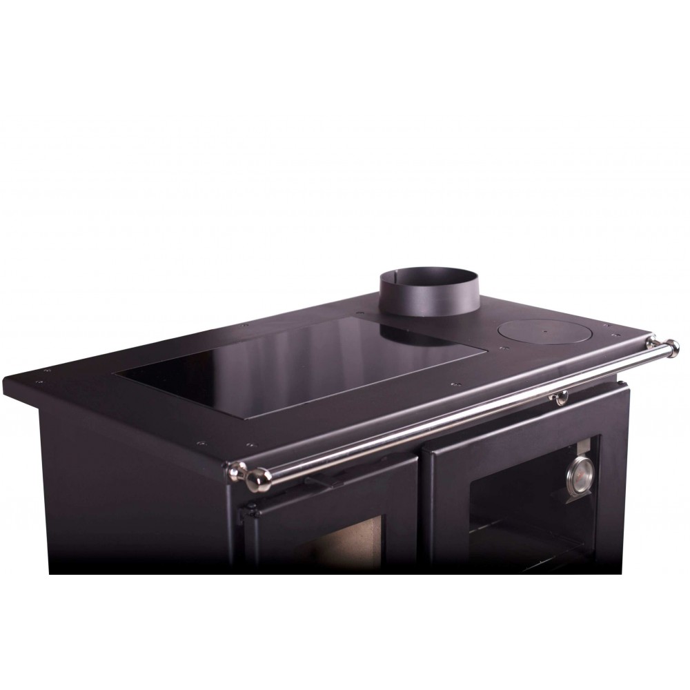 Kuchenka na drewno Verso CS Ceramic Lewa z płytą ceramiczną, 7.7kW | Piece na drewno z piekarnikiem | Piece na drewno |