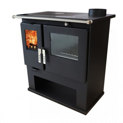 Kuchenka na drewno Verso CS Inox z piekarnikiem ze stali nierdzewnej, Prawa, 7.7kW - Verso