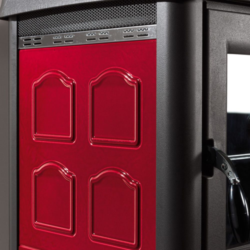 Włoski piec z piekarnikiem na drewno La Nordica Gemma Forno, czerwony, 7.3kW | Piece na drewno z piekarnikiem | Piece na drewno |