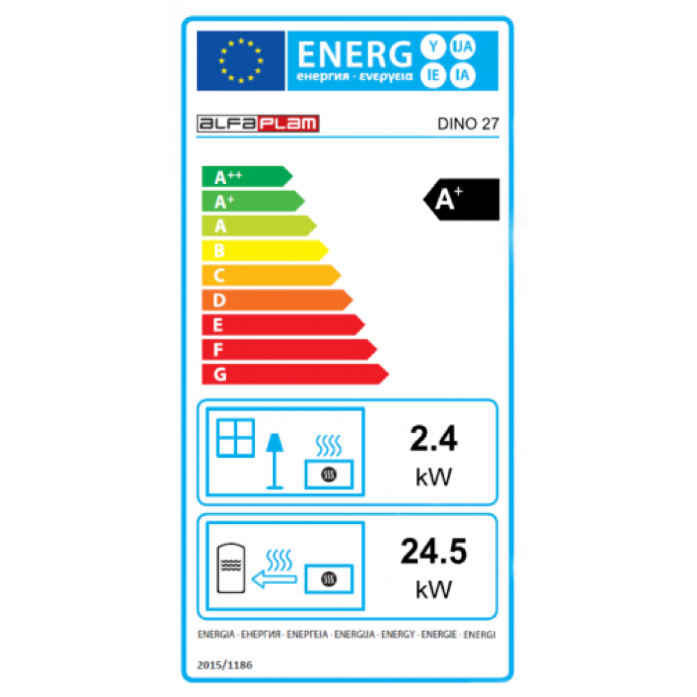 Piec / Kominek na pellet z płaszczem wodnym Alfa Plam Dino 27 Brązowy, 27kW | Piece / kominki na pellet z płaszczem wodnym | Piece na pellet / Kominki na pellet |