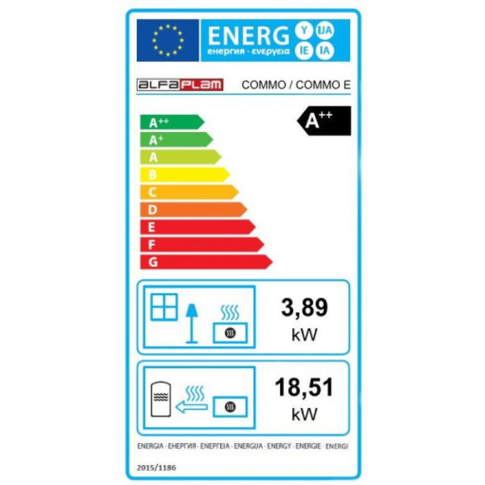 Piec / Kominek na pellet z płaszczem wodnym Alfa Plam Commo, 22.5kW | Piece / kominki na pellet z płaszczem wodnym | Piece na pellet / Kominki na pellet |