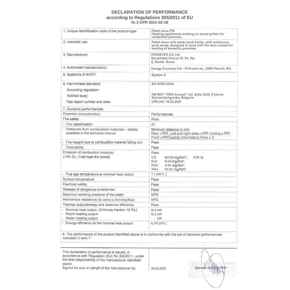 Piec na Pellet Balkan Energy P10 Black, 10kW | Bezpośrednie piece na pellet | Piece na pellet |