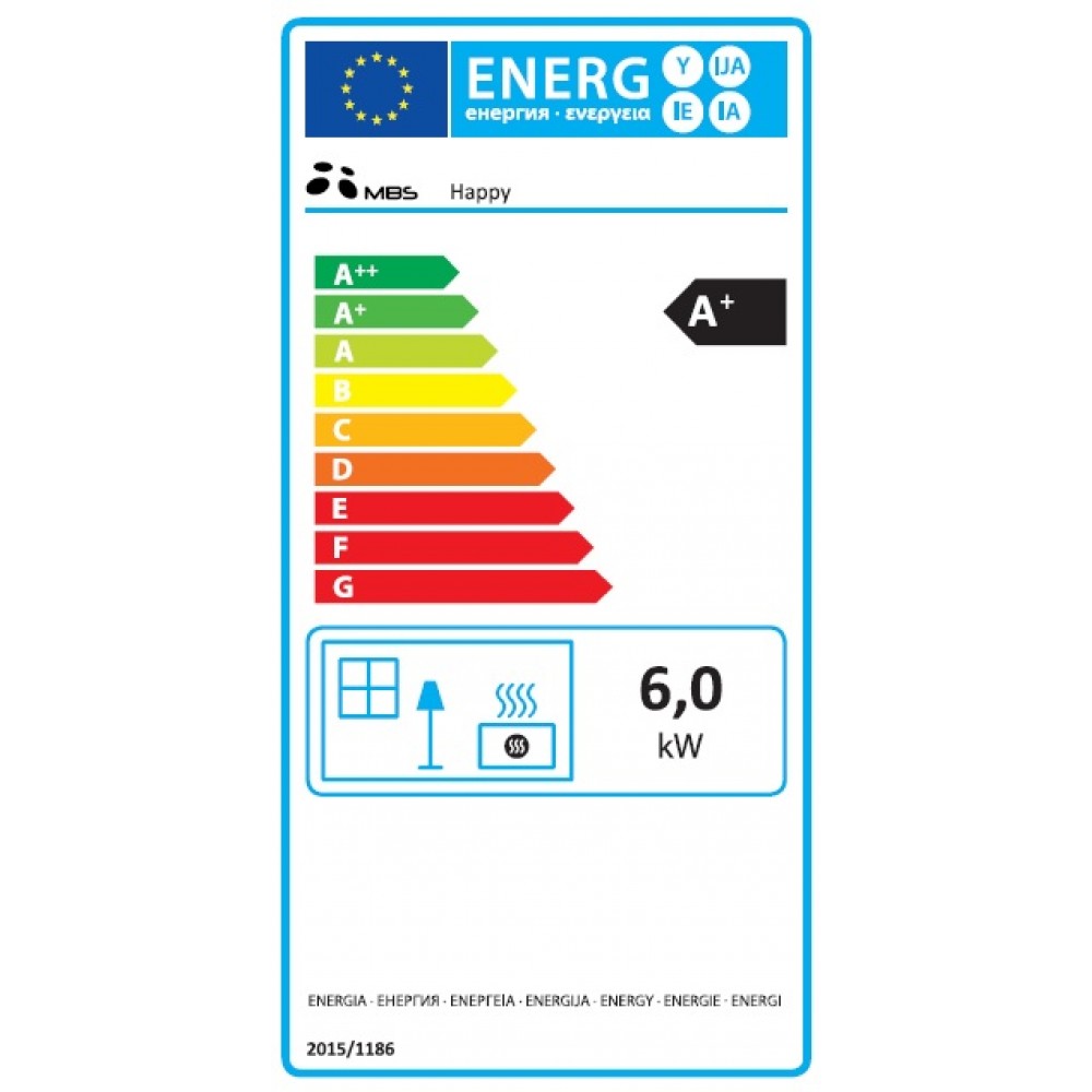 Piec na drewno MBS Happy, kość słoniowa, 6 kW | Bezpośrednie piece na drewno | Piece na drewno |